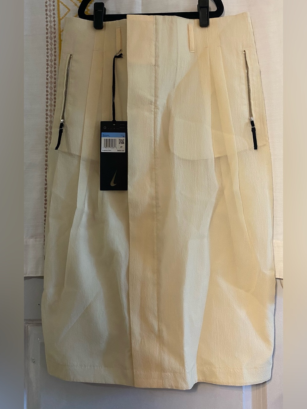 Nike Cream Pencil Skirt with Zip Pocket Details